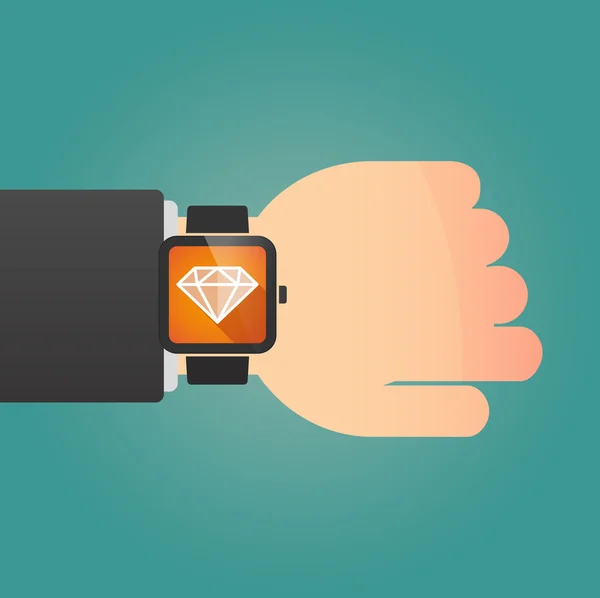 Elszigetelt intelligens óra ikon egy a gyémánt — Stock Vector
