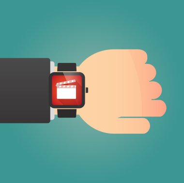 Adam akıllı bir saat bir Klaket ile gösterilen