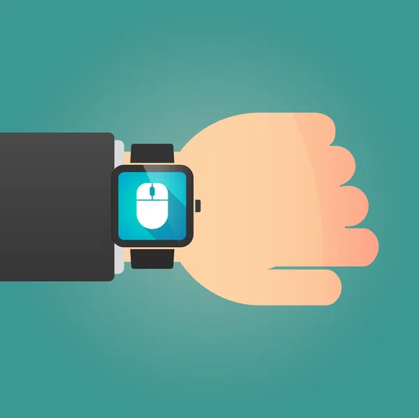 Man showing a smart watch with a wireless mouse — Stock Vector