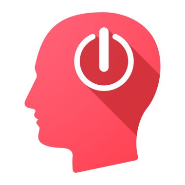 Bir kapatma tuşu ile erkek kafa simgesi