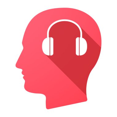 Bir kulaklık ile erkek kafa simgesi