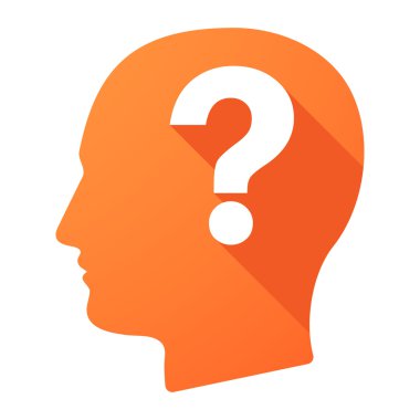 Soru işareti olan erkek kafa simgesi