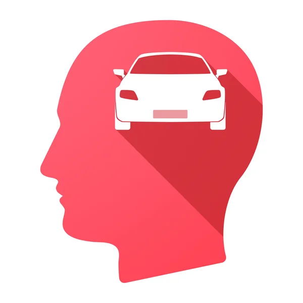 Ícone de cabeça masculino com um carro —  Vetores de Stock
