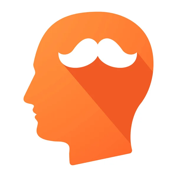 Male head icon with a moustache — Stock Vector