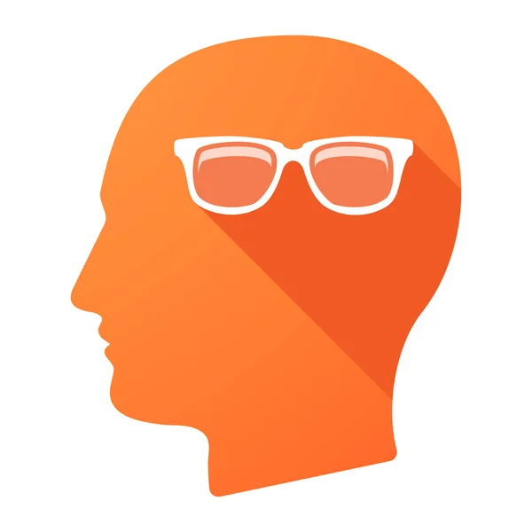 Male head icon with a glasses — Stock Vector