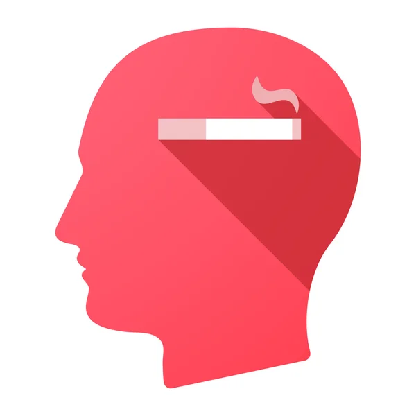 Значок мужской головы с сигаретой — стоковый вектор