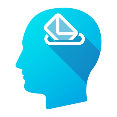 Gölge erkek baş simge bir oy sandığı ile uzun