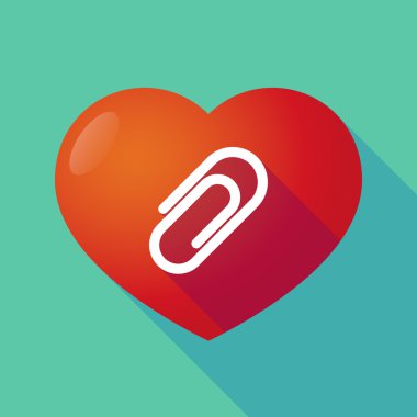 Uzun gölge kırmızı kalp ile bir klip