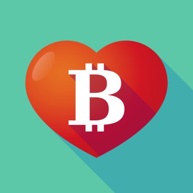 Uzun gölge kırmızı kalp biraz bozuk para işareti ile