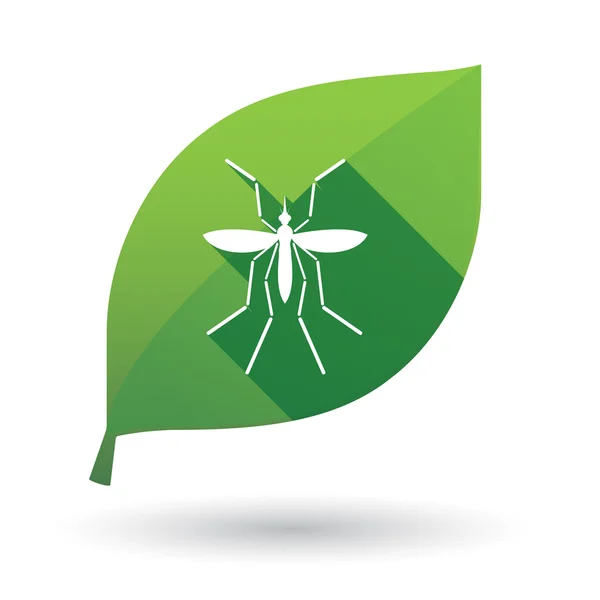 Zika virüs taşıyıcı sivrisinek yaprak yeşil — Stok Vektör