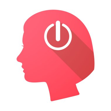 Bir kapatma tuşu ile uzun gölge kadın baş