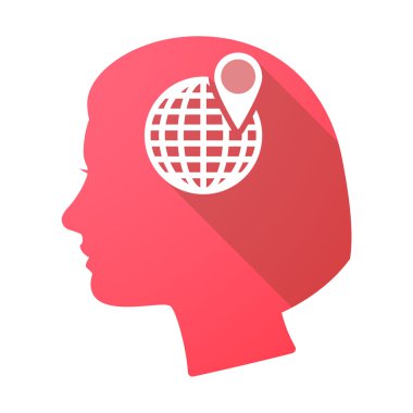 Uzun gölge kadın baş dünya Küre