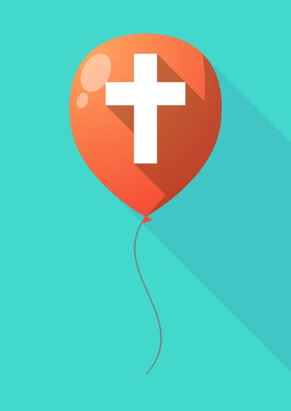 Langer Schattenballon mit christlichem Kreuz — Stockvektor
