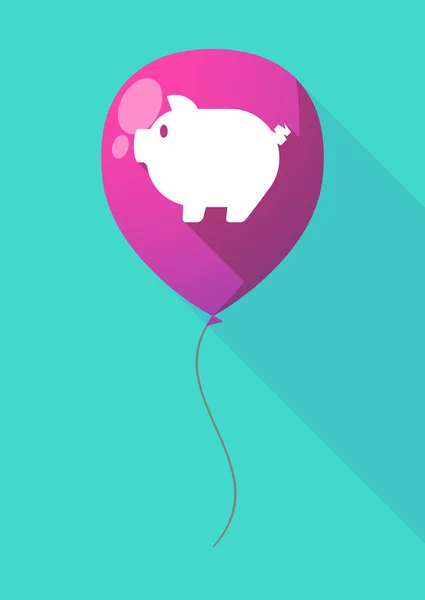 Long shadow balloon with a pig — Stock Vector