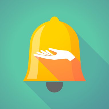 Uzun gölge bell bir el sunan