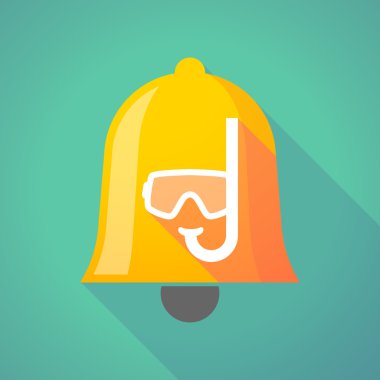 Uzun gölge bell ile bir dalış koruyucu gözlük