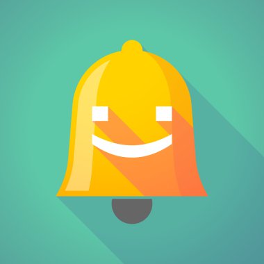 Uzun gölge bell bir gülümseme metin yüz