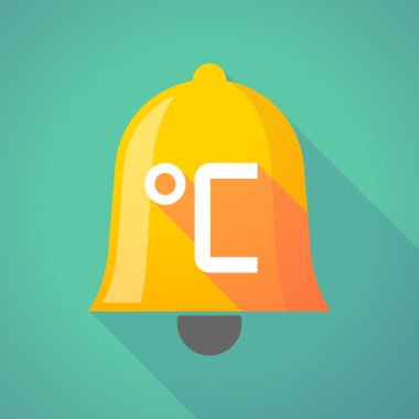 Uzun gölge çan celsius derece işareti ile