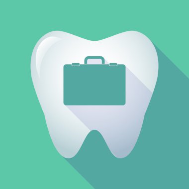 uzun bir breiefcase ile gölge diş simgesi