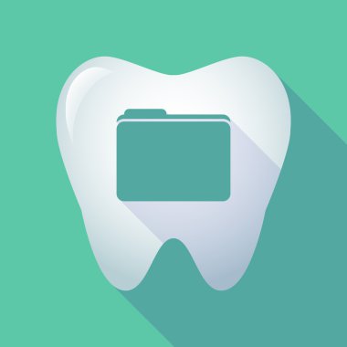 uzun gölge diş simge bir klasör ile 