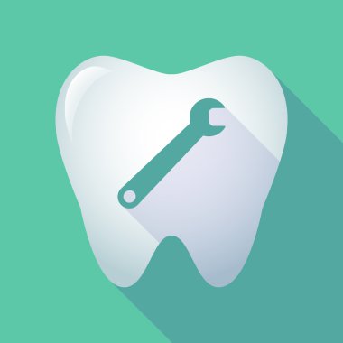 uzun bir anahtar ile gölge diş simgesi