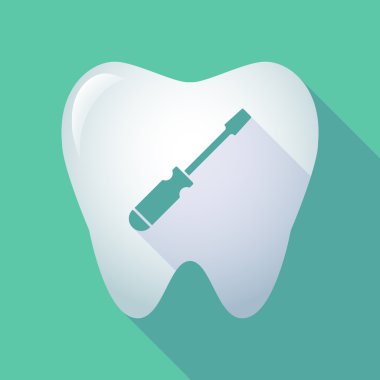 uzun bir tornavida ile gölge diş simgesi