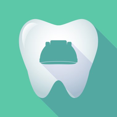 uzun bir çalışma kask ile gölge diş simgesi