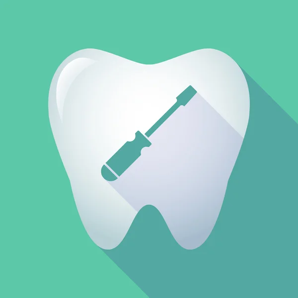 Длинный тенистый зуб с отвёрткой — стоковый вектор