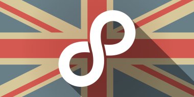 Uzun gölge İngiltere'de bayrak simgesi sonsuz işareti