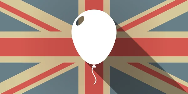 풍선으로 긴 그림자 영국 국기 아이콘 — 스톡 벡터