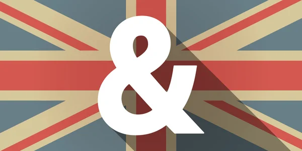 Długi cień Wielkiej Brytanii flaga ikona ze znakiem handlowe i — Wektor stockowy