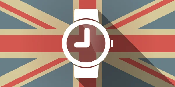 Długi cień ikonę flagi Wielkiej Brytanii z pewien przegub pilnować — Wektor stockowy