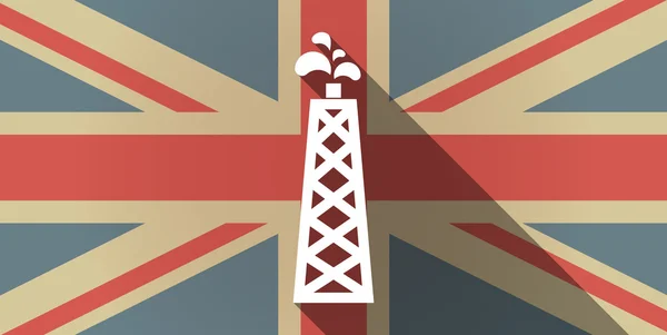Довгі тіні Великобританії значок прапорця з нафтової вежі — стоковий вектор