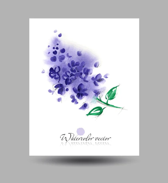 Cartão postal com lilás — Vetor de Stock