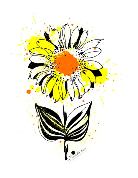 Grafische Sonnenblume — Stockvektor