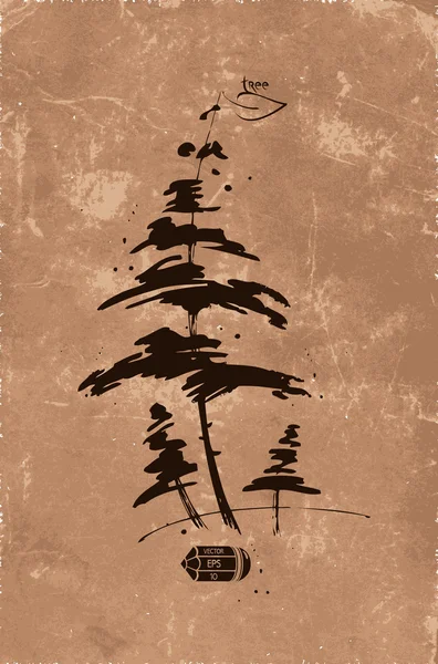ヴィンテージ背景のツリー — ストックベクタ