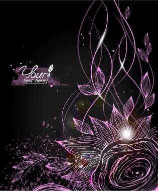 Zentangle tarzı çiçek arka plan