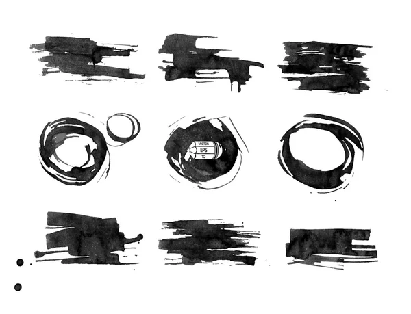 垃圾摇滚风格的黑白画笔 — 图库矢量图片