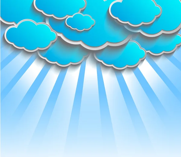 3D arka plan bulutlar ile vektör