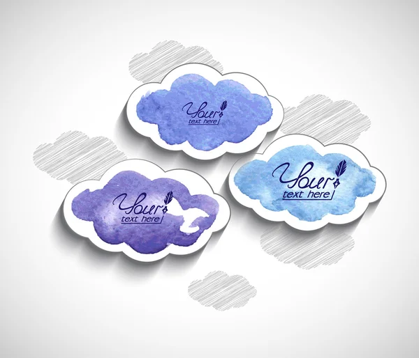 3D arka plan bulutlar ile vektör