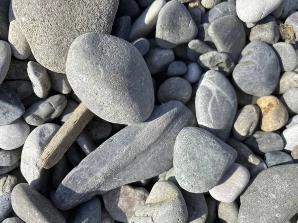 Schöne Abstrakte Hintergrund Muster Mit Großen Grauen Kieselsteinen Meer — Stockfoto