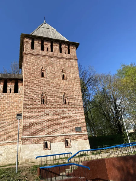 Smolensks Historiska Stadskärna Ryssland Gamla Slottsmuren Kreml Smolensk 2021 Solig — Stockfoto