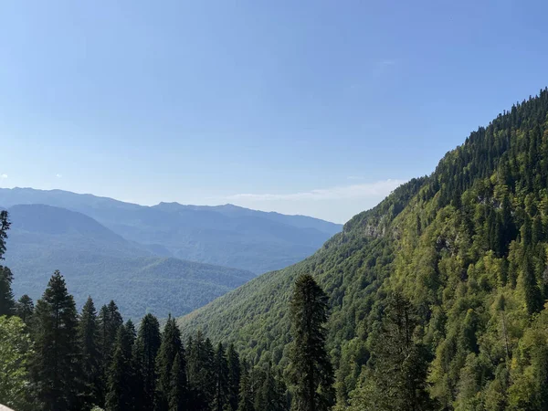 Blick Vom Wanderweg Rosa Khutor Skigebiet Sotschi Russland Roza Pik — Stockfoto