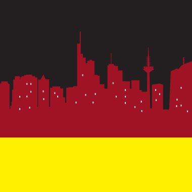 Soyut Frankfurt, manzarası, çeşitli yerler ile