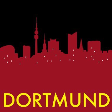 Soyut Dortmund manzarası, çeşitli yerler ile