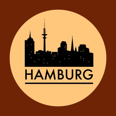Soyut Hamburg manzarası, çeşitli yerler ile