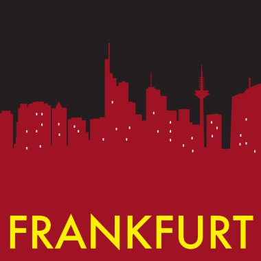 Soyut Frankfurt, manzarası, çeşitli yerler ile