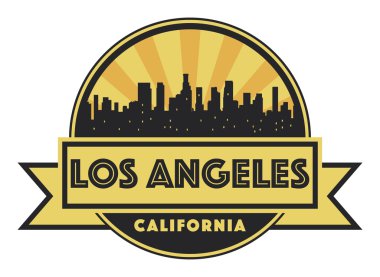 Soyut Los Angeles manzarası ile sıcak turuncu bu akşam