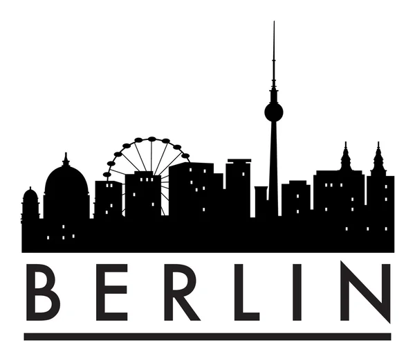 Abstracto horizonte de Berlín, con edificios emblemáticos — Vector de stock