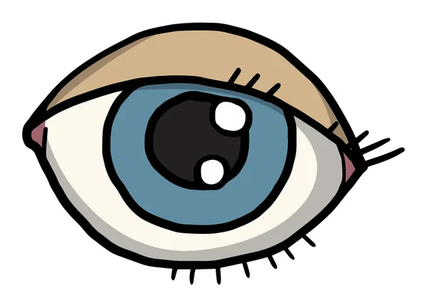 Hand drawn, eye, isolated on white — Stock Vector